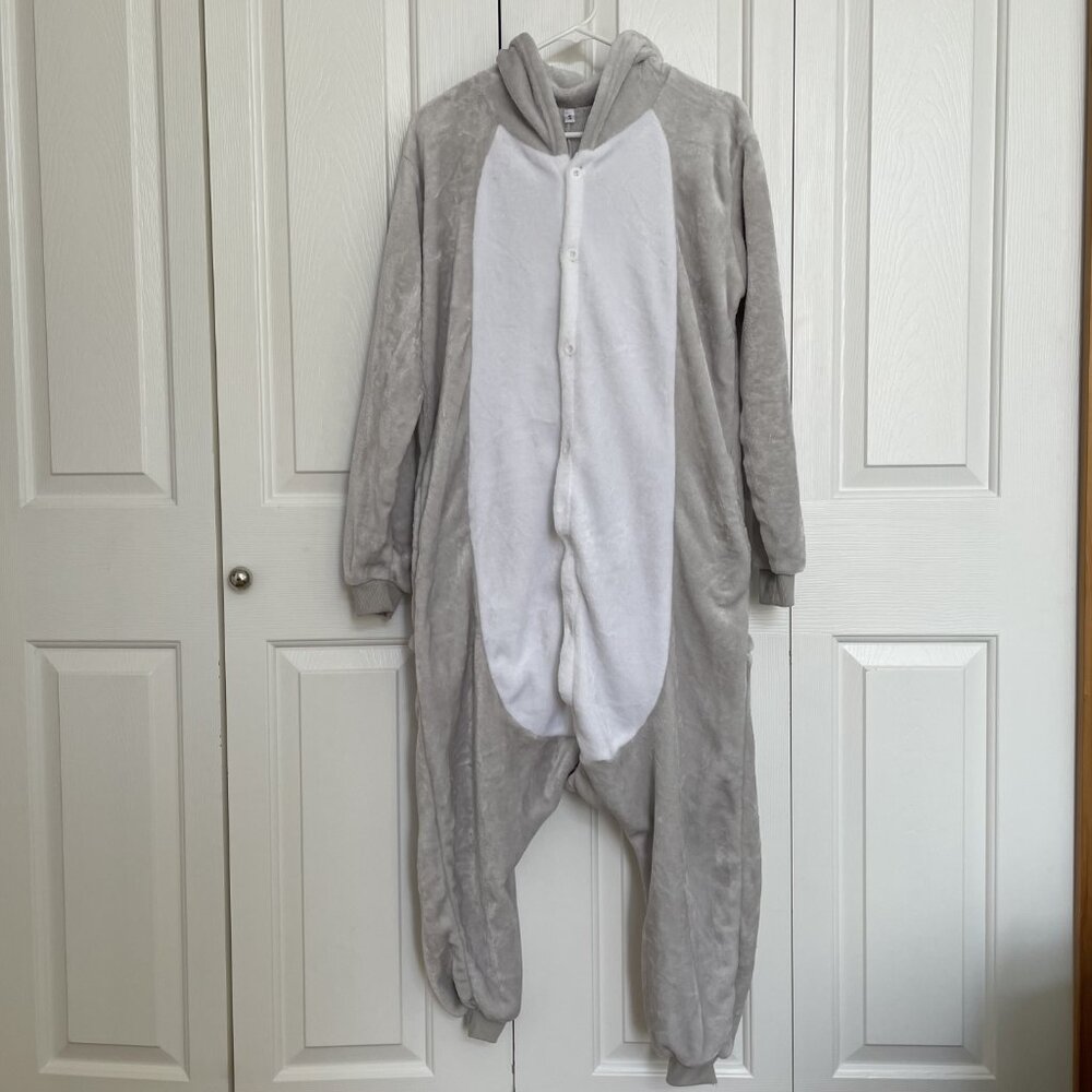 Koala Unisex Onesie Costume, Grey Size Small